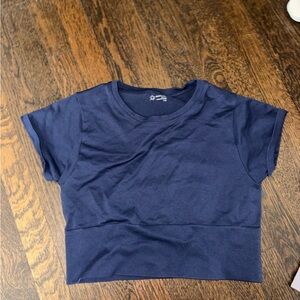 Aerie OFFLINE Navy Blue Sidewalk Short Sleeve Top